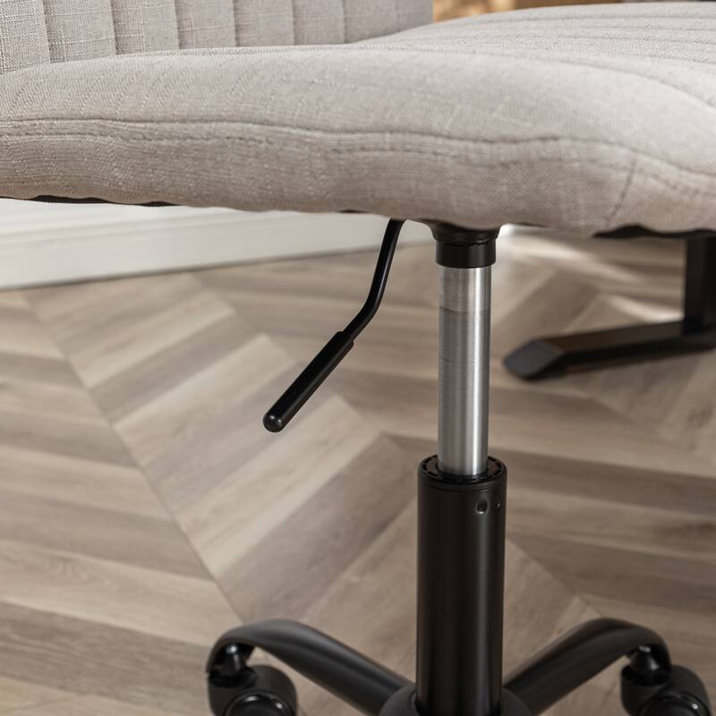 Fabric Upholstered Lounge Chair Swivel Office Chair with Metal Base, Simple Executive Chair Gray Gaming Chair