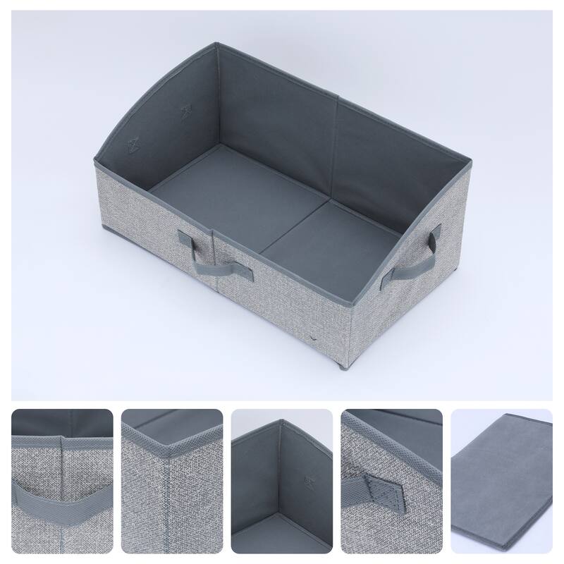 Storage Cube, Trapezoidal Storage Bin with Handles for Shelves Closet, 1 Pack Collapsible Storage Basket for Organizing Clothes - Grey