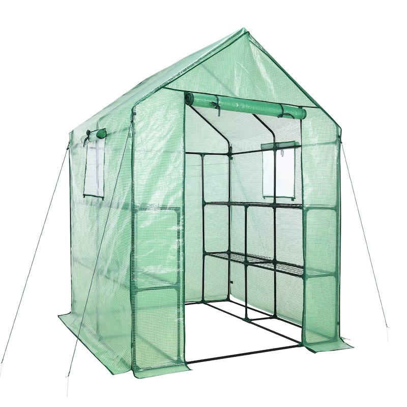 Aoodor Walk-in Greenhouse with 4 Shelves