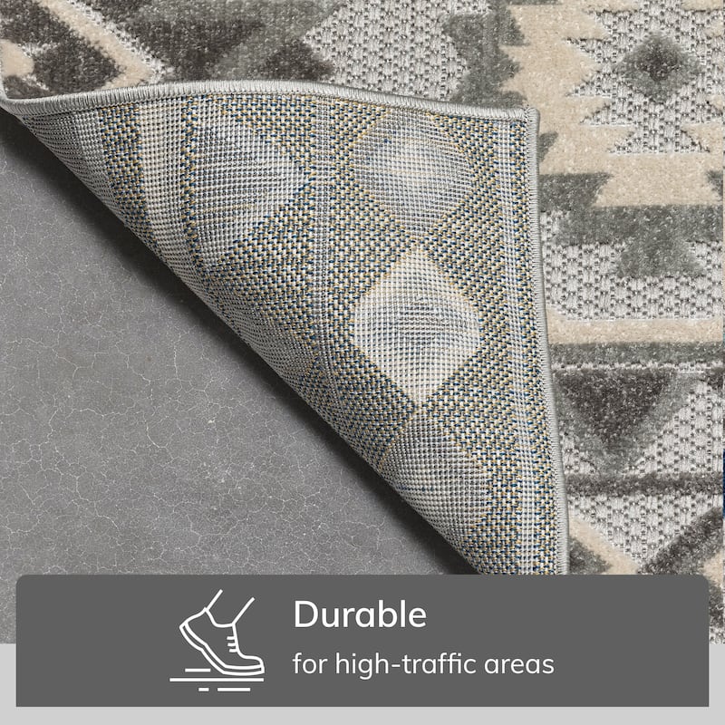 Well Woven Dorado Mamba Indoor Outdoor Southwestern High-Low Area Rug