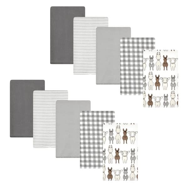 slide 1 of 1, Hudson Baby Cotton Flannel Burp Cloths, Farm Friends Cream 10-Pack, One Size - Farm Friends Cream 10-Pack - One Size One Size - Farm Friends Cream 10-Pack