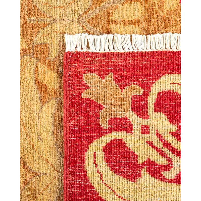 Overton Hand Knotted Wool Vintage Inspired Modern Contemporary Arts & Crafts Green Area Rug - 9 x 12