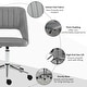 preview thumbnail 7 of 7, Velvet Mid Back Home Office Chair with Wheels, Ergonomic Study Seat, Upholstered Tufted Chairs with Hollow Back Design - N/A