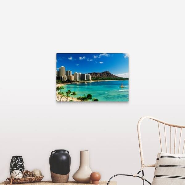 Shop Hotels On The Beach Waikiki Beach Oahu Honolulu Hawaii Canvas Wall Art Overstock 26060368