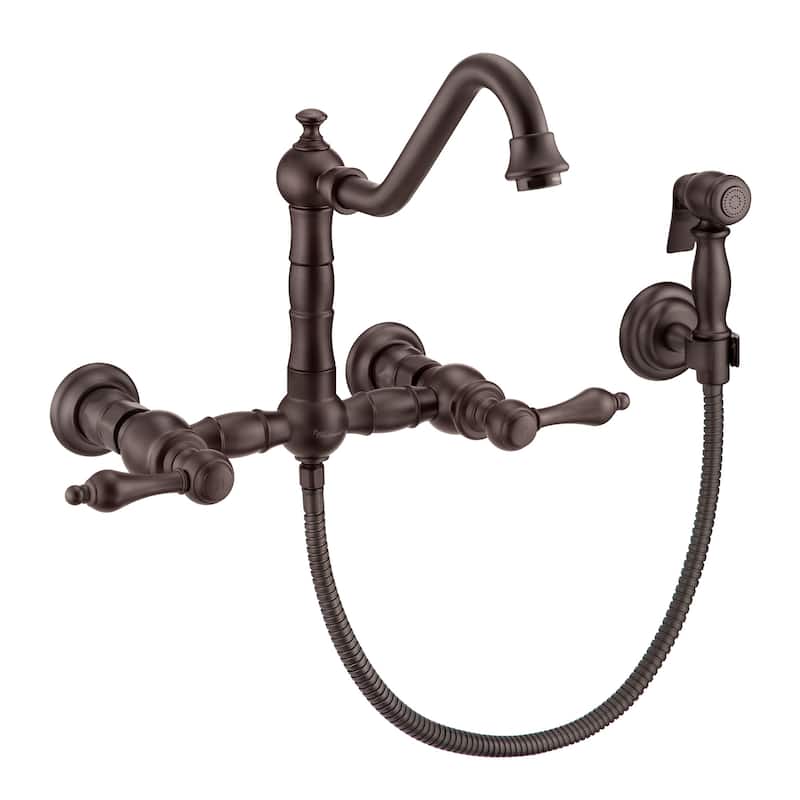 Whitehaus WHKWLV3-9402-NT Vintage III Plus 1.5 GPM Widespread Wall - Oil Rubbed Bronze