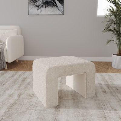 Vint 26" Modern Bench Upholstered in Velvet or Boucle With Padded Foam Seat for Living Room Bedroom Home Office
