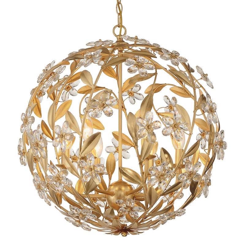 Crystorama Lighting Group MSL-316 Marselle 6 Light 22" Wide Crystal - Antique Gold