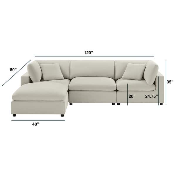 dimension image slide 2 of 5, Cambrai Modular 4-Piece XL Chofa Sectional