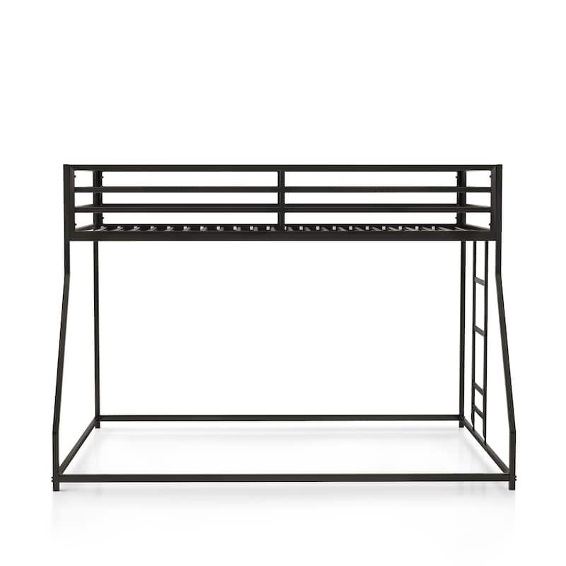 Furniture of America Jackson Modern Metal Twin over Full Low Profile Bunk Bed with Reversible Ladder