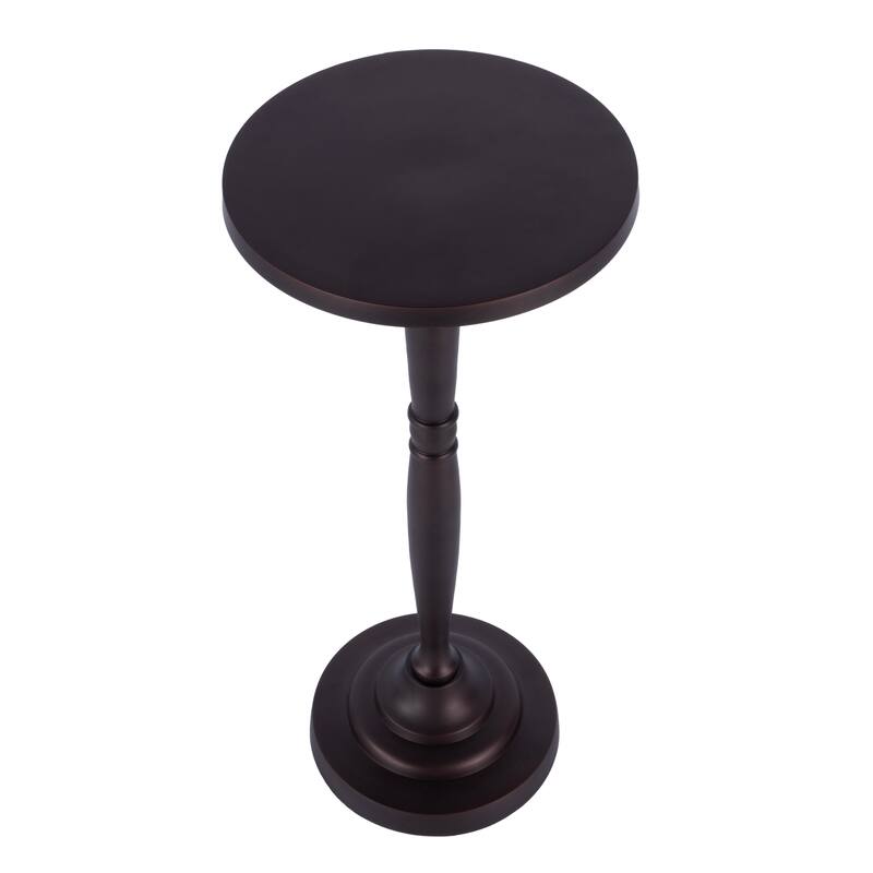 Landon Outdoor Round Metal Pedestal Side Table