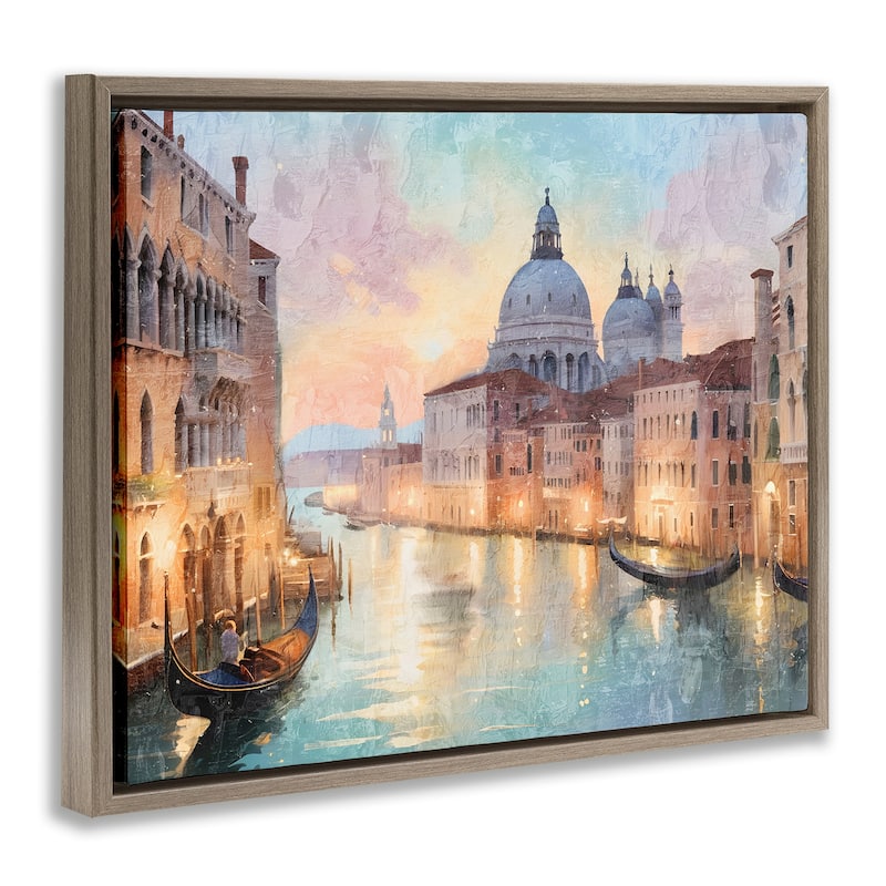 Stupell Scenic Venetian Canal Framed Floater Canvas Wall Art Design By Kim Allen