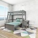 preview thumbnail 16 of 22, Max and Lily L Shaped Twin over Twin Bunk Bed with Desk Grey