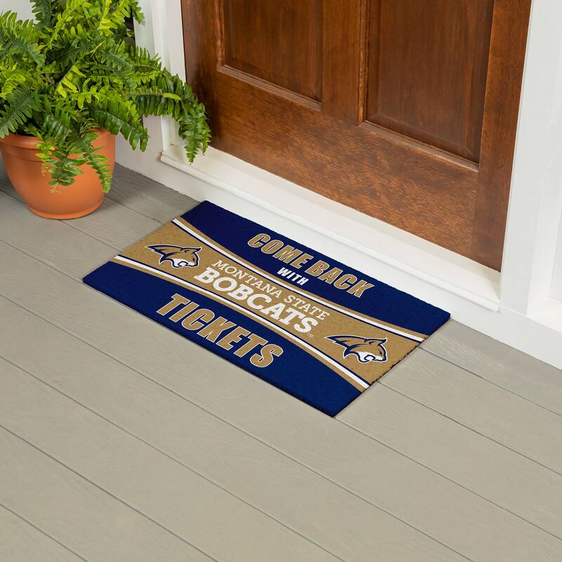 Montana State University 28 in. x 16 in. PVC "Come Back With Tickets" Trapper Door Mat