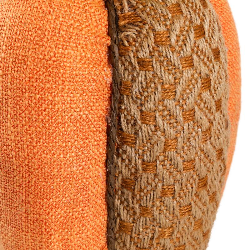 Burlap and Jute Woven Tall Fall Harvest Pumpkin with Berries - 10.5" - Orange and Brown