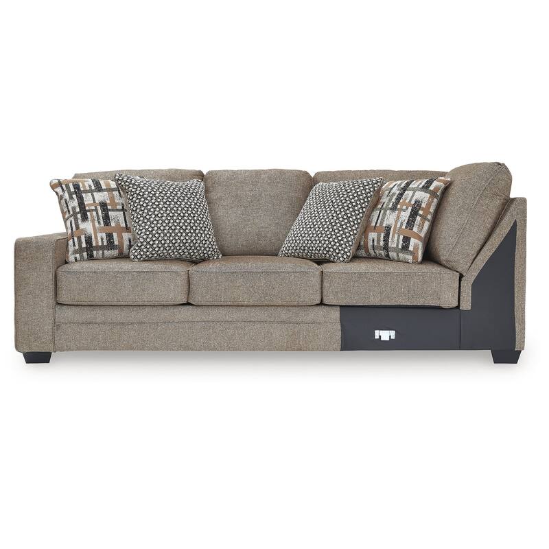 Signature Design by Ashley Cannonbrook Gray 3-Piece Sectional with Chaise - 141" W x 99" D x 40" H