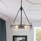 preview thumbnail 50 of 56, Dimmable Large Drum Glass Chandelier for Dining Room High Ceiling Living Room
