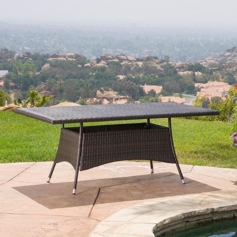 Corsica Outdoor Wicker Rectangle Dining Table (ONLY) by Christopher Knight Home - 69.00"L x 38.00"W x 28.50"H - Brown