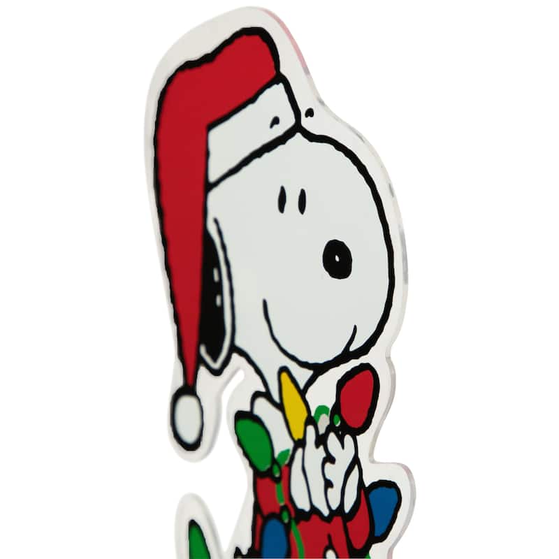 Peanuts Snoopy Gathers the Lights Double Sided Window Cling Decor