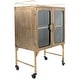 preview thumbnail 5 of 4, Metal Cabinet with Glass Doors and Wheels