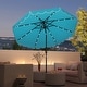 preview thumbnail 13 of 38, 9.3 FT Outdoor Patio Polyester Umbrella with Solar LED Lights and Tilt Crank Metal Frame for Garden Deck
