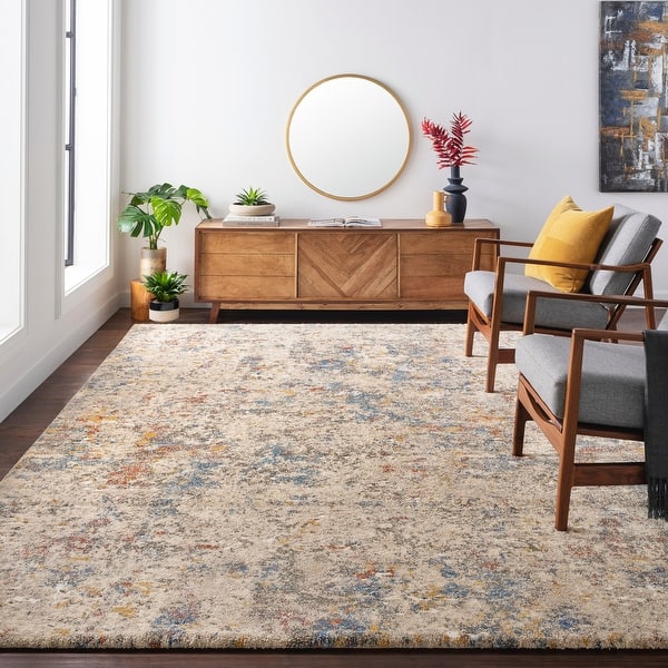 slide 2 of 9, Livabliss Nickie Plush Abstract Area Rug Brown - 12' x 15'