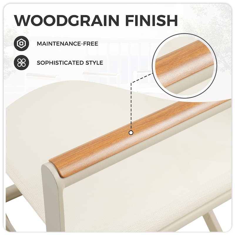 Folding 2-Pack Directors Chairs, Sling and Woodgrain Armrests, Black