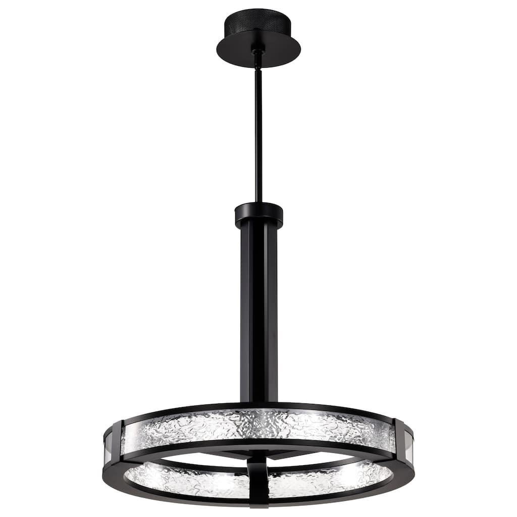 Darrow 24 Inch LED Pendant Matte Black Acrylic Panels - Matte Black