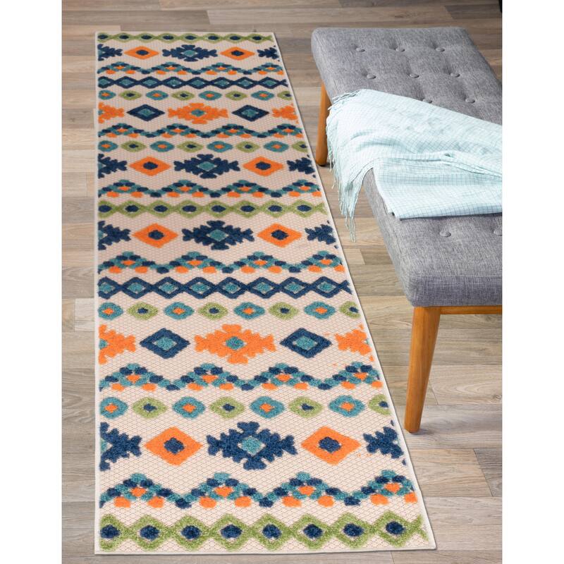 World Rug Gallery Southwestern Geometric Indoor/Outdoor Area Rug