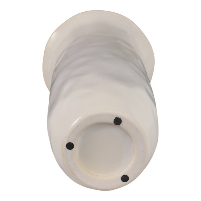 Decorative Vase - Ivory Ceramic Unique Flared Top