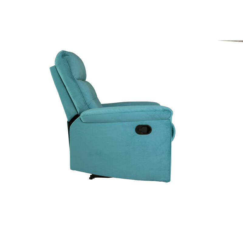 Comfortable Single Recliner with Manual Handle and Velvet Upholstery for Ultimate Relaxation