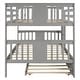 preview thumbnail 10 of 35, Elegant Full over Full Bunk Bed Wooden Kids Bed with Twin Size Trundle,Ladder,Guardrails for Bedroom