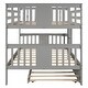 preview thumbnail 10 of 11, Full over Full Bunk Bed with Twin Size Trundle and Ladder, Grey