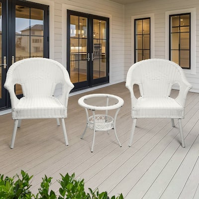 Cozywor 3-Piece Outdoor Wicker Patio Bistro Chair Set
