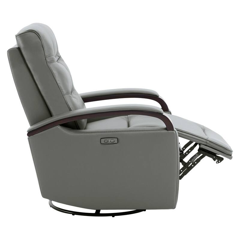 Spruce & Spring Regan Leather Power Recliner Swivel Glider Rocker with Power Headrest
