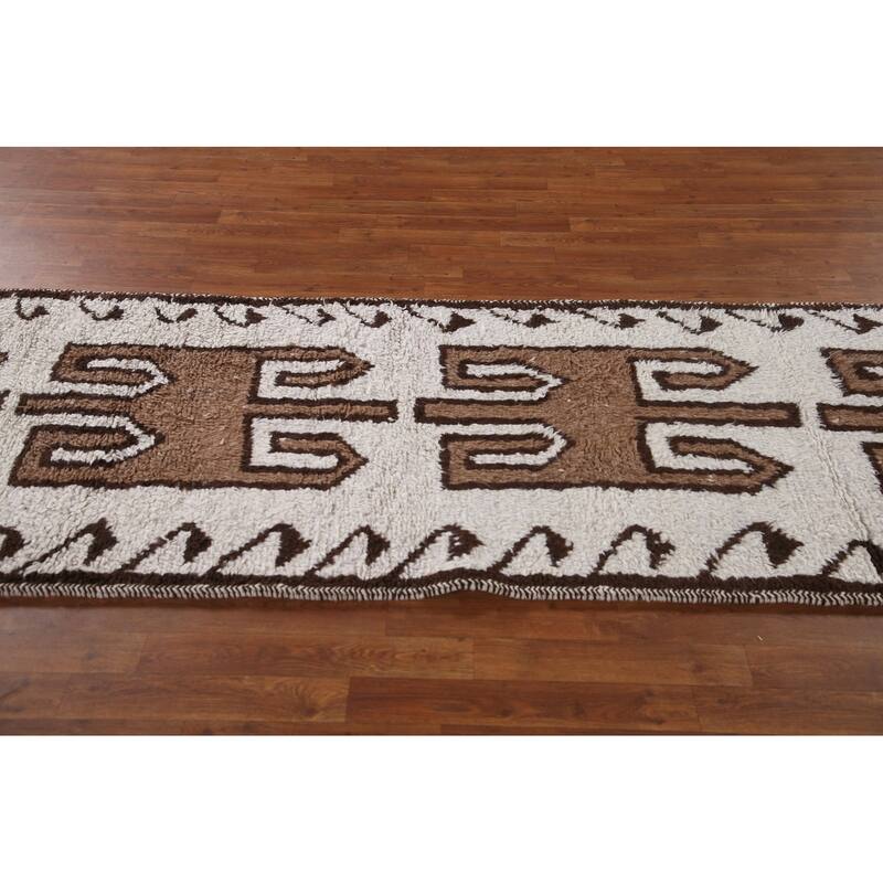 Tribal Anatolian Runner Rug Hand-knotted Wool Carpet - 3'2"x 11'6"