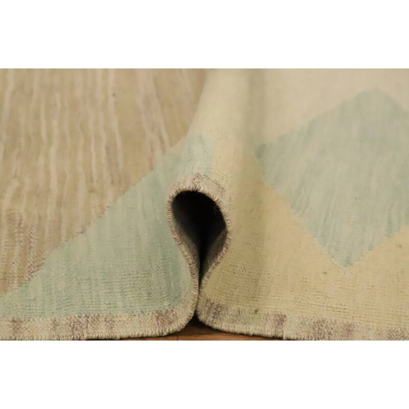 Hand Woven Oriental 100% Wool Carpet Southwestern Modern Multi-Colored Kilim Runner Rug - 5' 10'' X 2' 0''