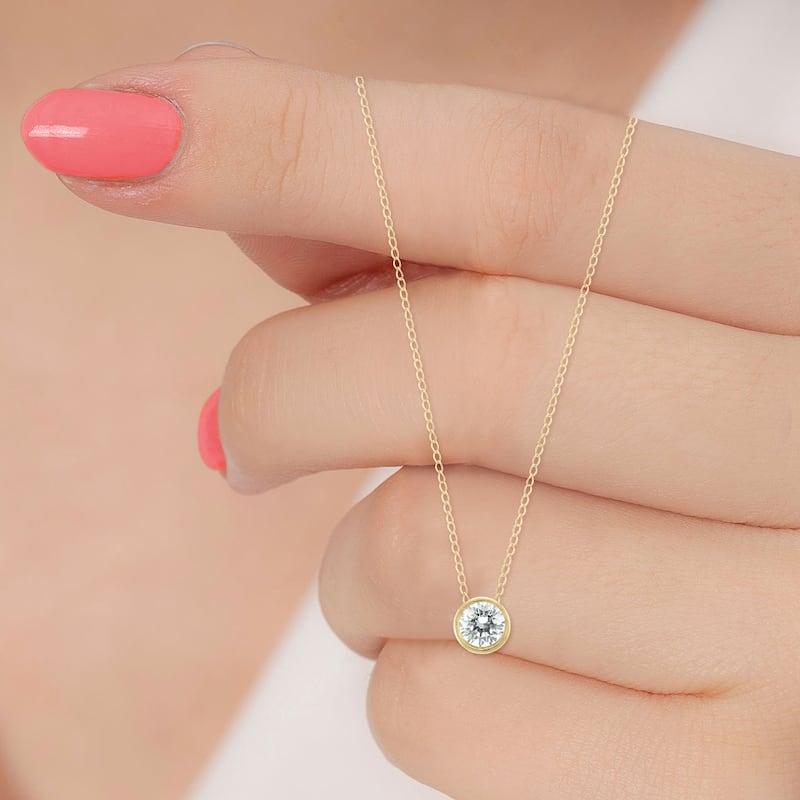 Marquee 1/3 Carat Diamond Bezel Pendant in 14K Yellow Gold