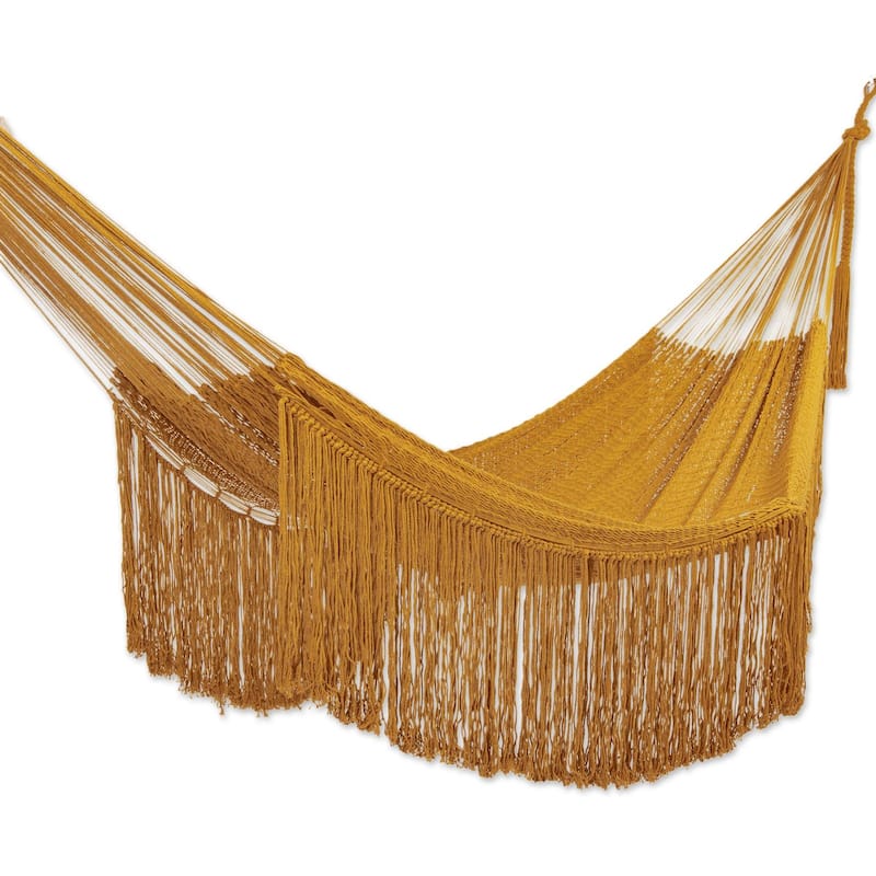 Novica Handmade Amber Cascade Cotton Rope Hammock (Double)