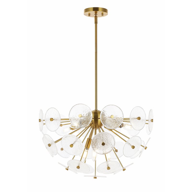 SAFAVIEH Lighting Meene 6 Light 24" Pendant - 24" x 24" x 23-53" - withD/H - Brass - 24Wx24Dx53H
