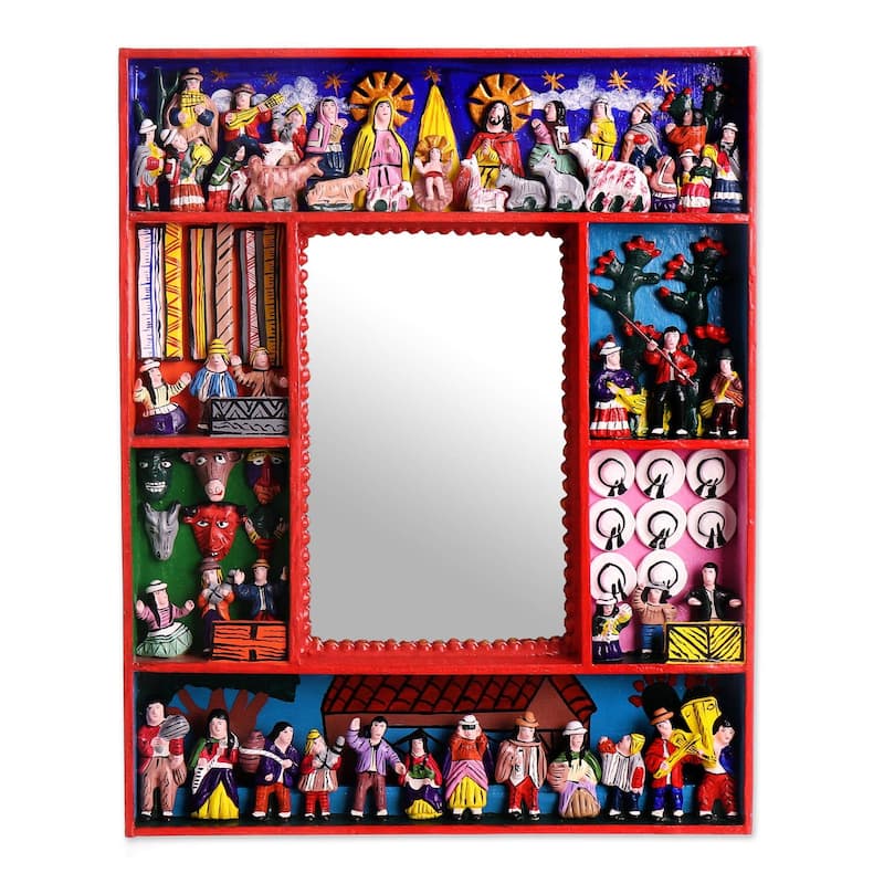 Handmade Chapel of Bethlehem Retablo wall mirror (Peru)
