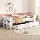 preview thumbnail 2 of 14, Twin Size Pine Wood Daybed Frame with Bookcase and Drawers