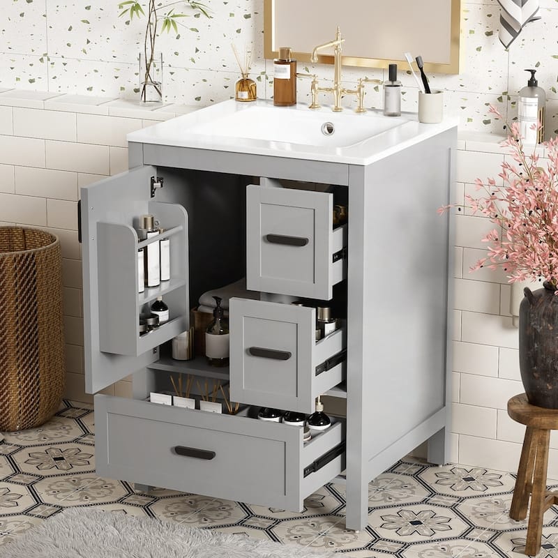 Bathroom Vanity with Ceramic Sink