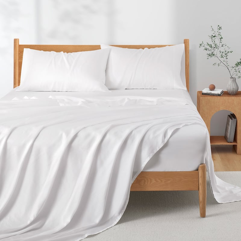 Silky Cooling Breathable 100% Tencel Sheets Set for Hot Sleepers, Cool Touch Bed Sheet