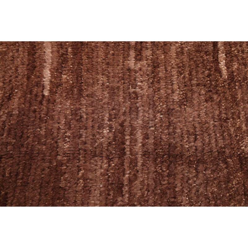 ECARPETGALLERY Hand-knotted Pak Finest Marrakesh Dark Brown Wool Rug - 6'3 x 8'8