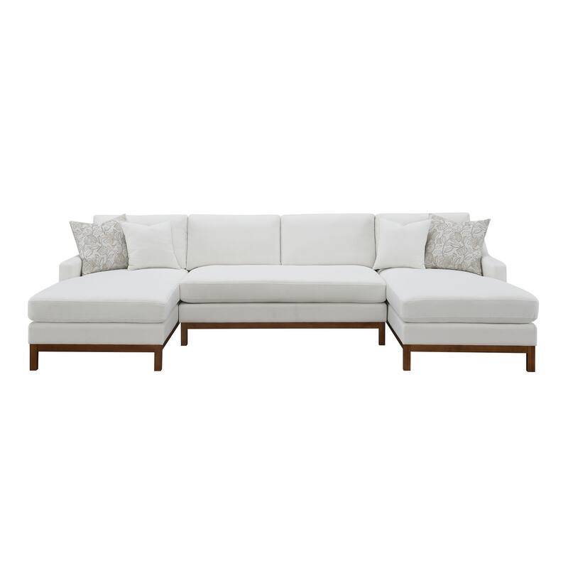 Nollia Ivory Sectional Sofa with 4-Pillow
