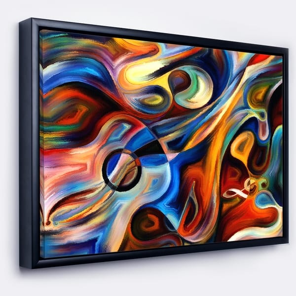 Shop Designart Abstract Music And Rhythm Abstract Framed Canvas