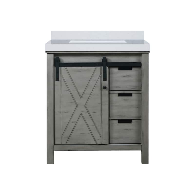 Marsyas 30 in W x 22 in D Brown Bath Vanity and Cultured Marble Countertop