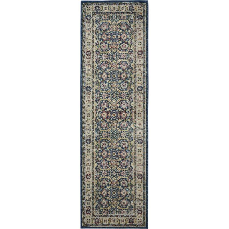 Power Loomed Distressed Abstract Floral Traditional Non Skid Area Rug - 72' X '24' X '0.5