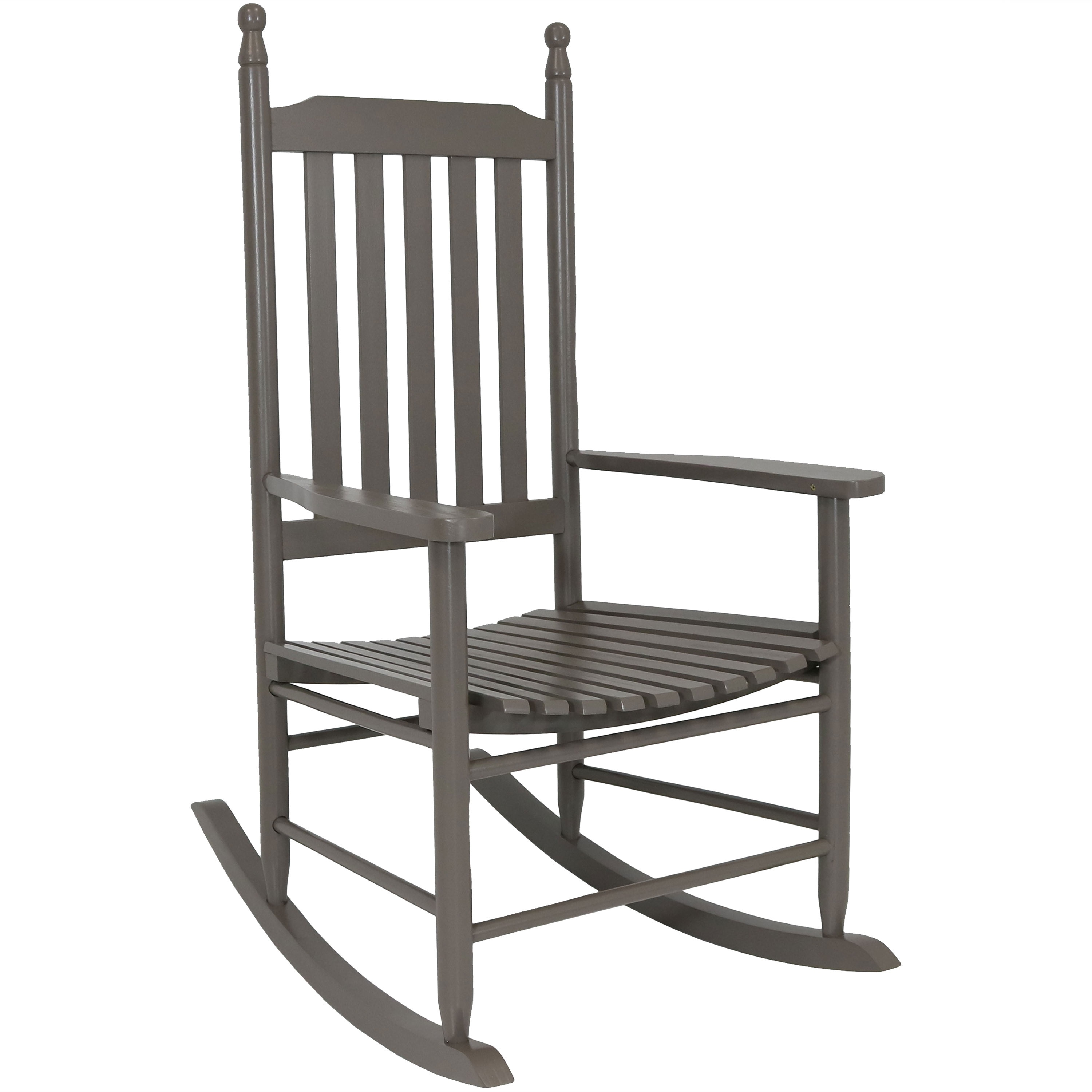 Shop Sunnydaze Wooden Traditional Rocking Chair With Non Toxic Paint Finish Gray Overstock 24089310
