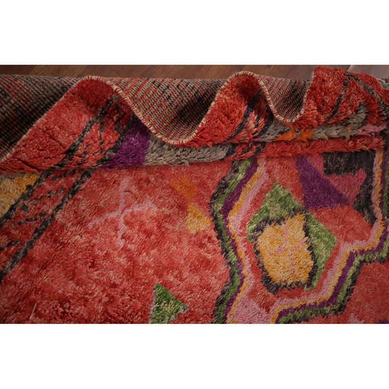 Plush Moroccan Oriental Area Rug Hand-Knotted Wool Carpet - 7'6"x 10'11"
